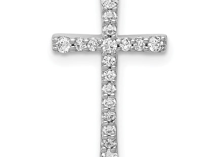 14K white gold diamond cross chain