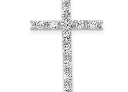 14K white gold diamond cross pendant
