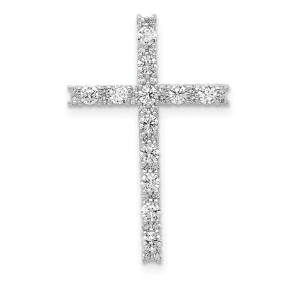 14K white gold diamond cross pendant