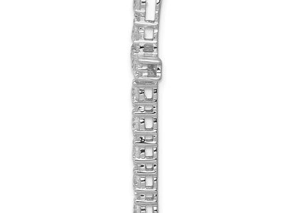 14K white gold diamond cross pendant, alternate view