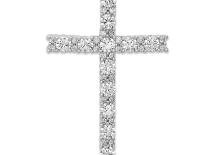 14K white gold diamond cross pendant
