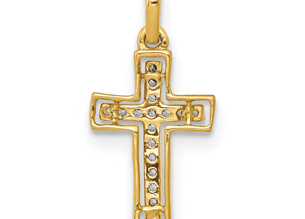 14k and Rhodium 1/. Diamond Cross Pendant