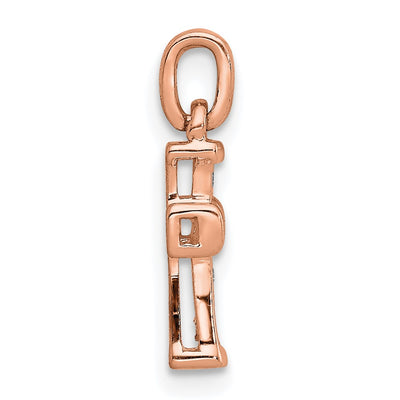 14K Rose Gold Small 1/. Diamond Latin Cross Pendant