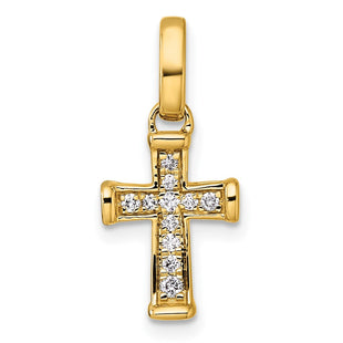 14k Small Diamond Latin Cross Pendant (Style PM4982-010-YA)