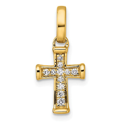 14K gold diamond cross pendant