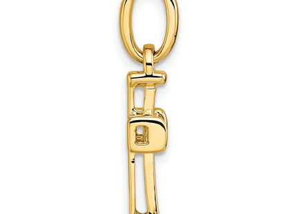 14K gold diamond cross pendant, alternate view