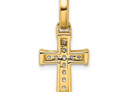 14K gold diamond cross pendant, another view
