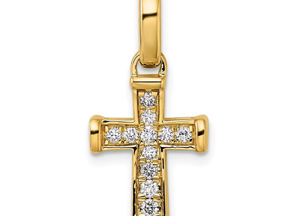 14K gold diamond cross pendant