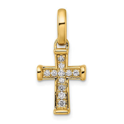 14K gold diamond cross pendant