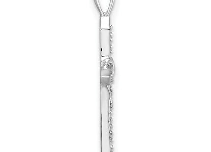 14k White Gold Heart Cross Pendant Mounting (Style PM4987-010-W)