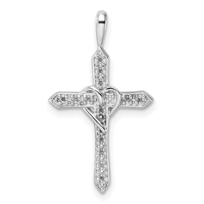 14K white gold cross pendant