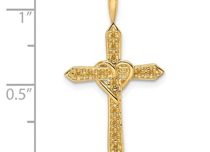 14k Heart Cross Pendant Mounting (Style PM4987-010-Y)