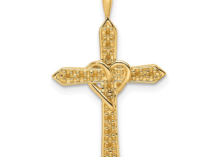 14k Heart Cross Pendant Mounting (Style PM4987-010-Y)