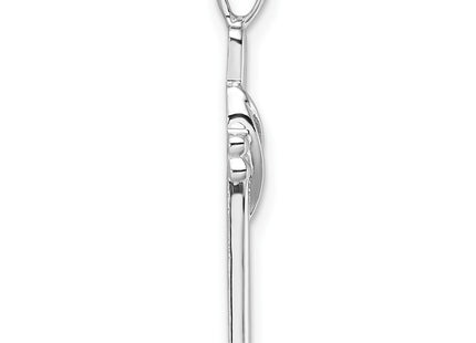 14K white gold cross pendant, alternate view