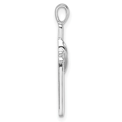 14K White Gold Cross Pendant Mounting, 29 x 14.5mm