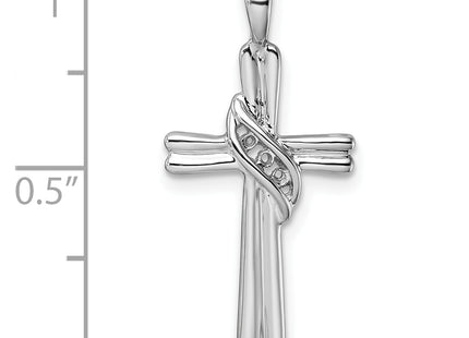 14k White Gold Cross Pendant Mounting, 29 x 14.5mm