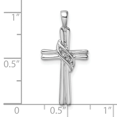 14K White Gold Cross Pendant Mounting, 29 x 14.5mm