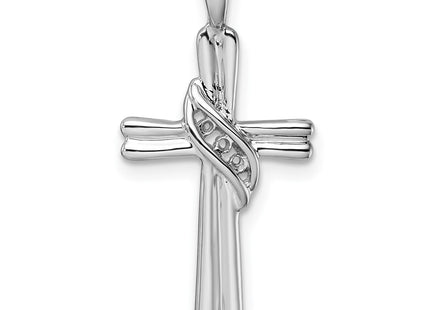 14K white gold cross pendant