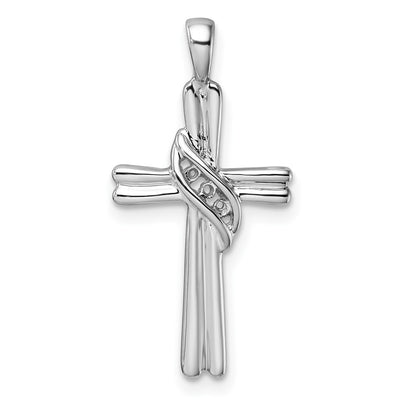 14K white gold cross pendant