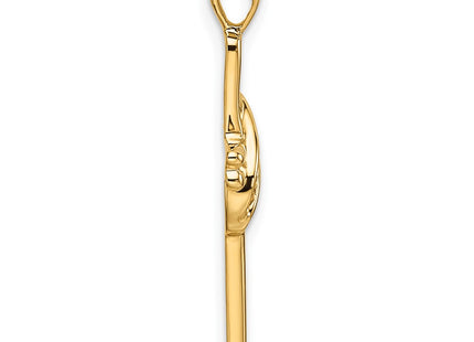 14K gold cross pendant, alternate view