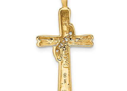 14K gold cross pendant, another view