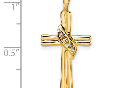 14K gold cross pendant, further view