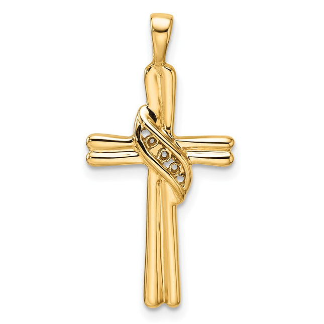14k Cross Pendant Mounting, 29 x 14.5mm