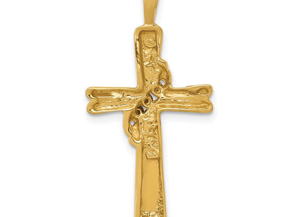 14K white gold cross pendant, another view