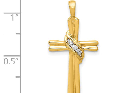 14K white gold cross pendant, further view