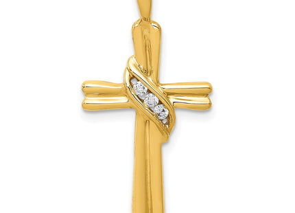 14K white gold cross pendant