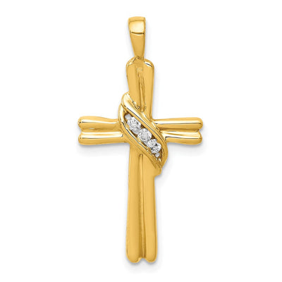14K white gold cross pendant