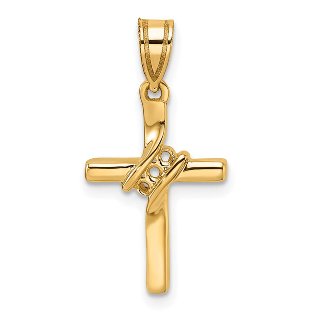 14K gold diamond cross mounting