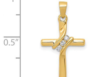 14k AA Diamond Cross Pendant (Style PM4990-005-YA)