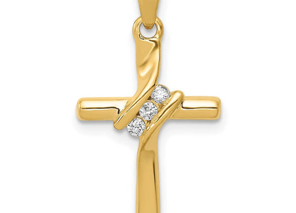 14k AA Diamond Cross Pendant (Style PM4990-005-YA)