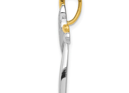 14k Yellow & Rhodium Pendants Style PM4991 - Classique Jewelry Inc.