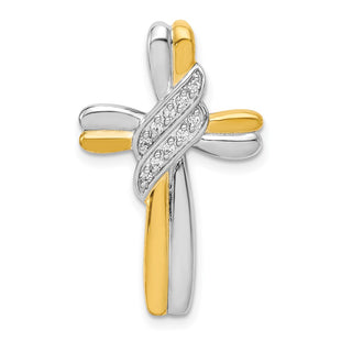 14k Yellow & Rhodium Pendants Style PM4991 - Classique Jewelry Inc.