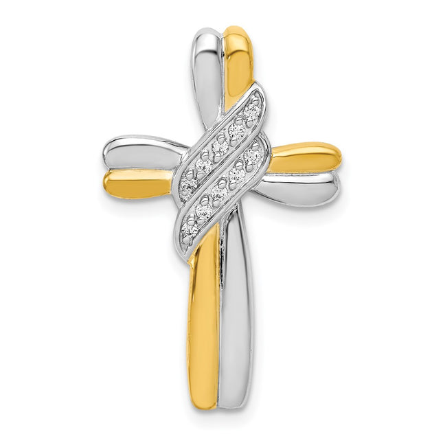 14k Yellow & Rhodium Pendants Style PM4991 - Classique Jewelry Inc.