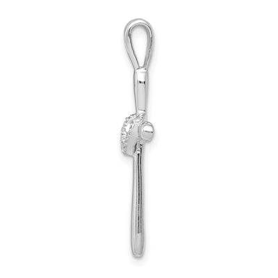 14K White Gold 1/. Diamond Cross w/Heart Pendant
