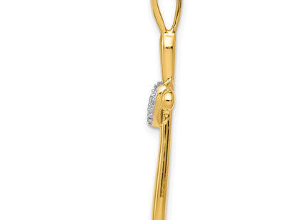 14K gold diamond cross pendant, alternate view