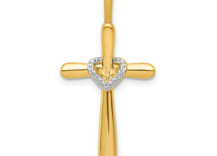 14K gold diamond cross pendant