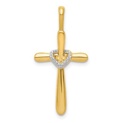 14K gold diamond cross pendant