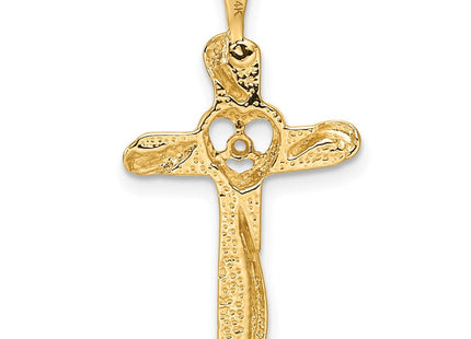 14k Diamond Cross Pendant Mounting (Style PM4993-001-Y)