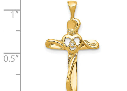 14k AA Diamond Cross Pendant (Style PM4993-001-YA)