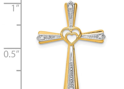 14k Yellow & Rhodium Pendants Style PM4995 - Classique Jewelry Inc.