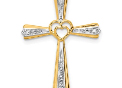 14k Yellow & Rhodium Pendants Style PM4995 - Classique Jewelry Inc.