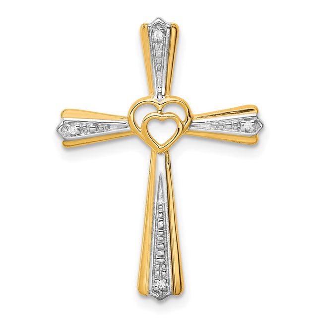14k Yellow & Rhodium Pendants Style PM4995 - Classique Jewelry Inc.