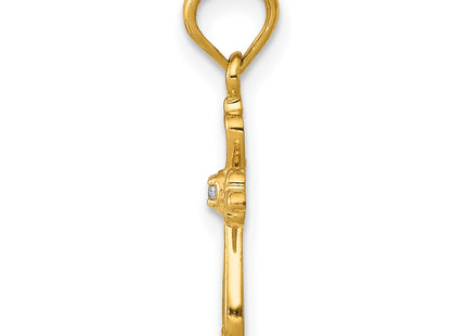 14k Diamond Accented Cross Pendant