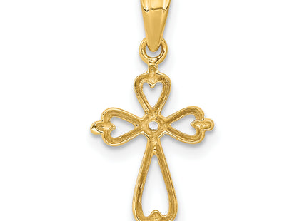 14k Diamond Accented Cross Pendant
