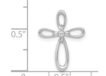 14k White Gold 1/. Diamond Cross Chain Slide (Style PM4997-005-WA)