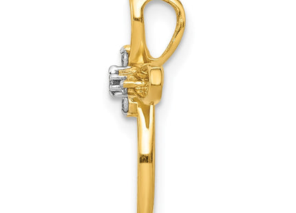 14K gold diamond cross pendant, alternate view